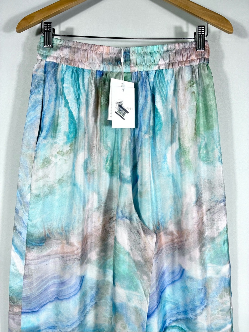 Zimmermann Illuminate Agate Print Silk Track Pants Blue US 6 NWT - Picture 16 of 17